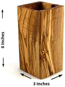 טרמנטו זית עץ תשמיש מחזיק 6 אינץ גבוה כיכר עץ חרס למטבח כלים ובישול