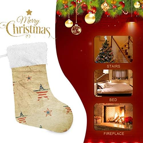 PIMILAGU קישוט פטריוטי אמריקאי גרבי חג המולד 1 חבילה 17.7 , גרביים תלויים לקישוט חג המולד