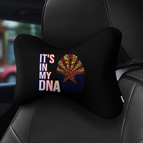 זה ב- DNA שלי אריזונה סטייט דגל מכונית כרית צוואר 2 מחשבים נושמים צוואר ראש מנוחה כרית מנוחה אוניברסלית תמיכה