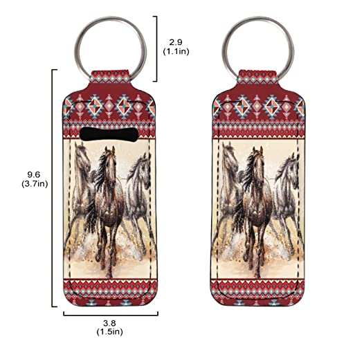בז 'יט האצטקים נבאחו שבטי סוס הדפסת שרוול צ' אפסטיק מחזיק מחזיק מפתחות מחזיק שפתון מחזיק מפתחות קליפ על