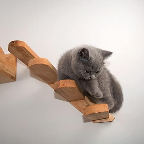 הוקאי חתול צעצוע קיר רכוב חתול טיפוס סולם עץ מדרגות קפיצות פלטפורמת טיפוס מסגרת חתלתול קפיצות לוח חתול ריהוט חתול עץ