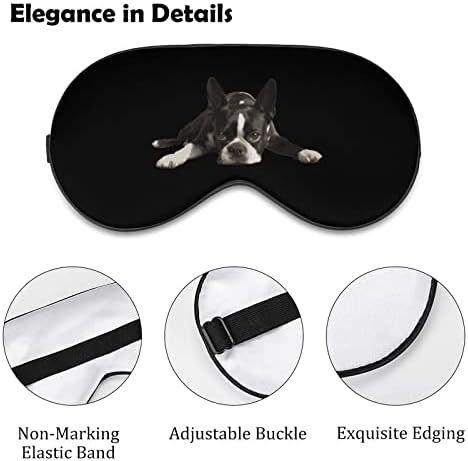 מסכת עיניים של כלב בוסטון טרייר עם רצועה מתכווננת לגברים ונשים לילה שינה מנמנם