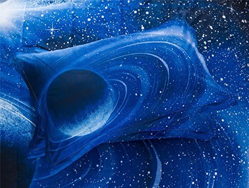 לילה נחמד כחול 3 חלקים שמיכת שמיכת גלקסי סט מידה בגודל מלא עם 2 כריות תואמות