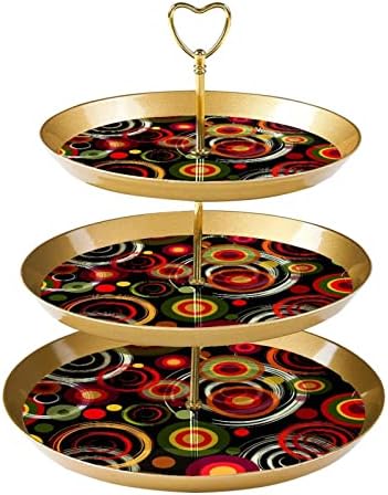 3 שכבת עוגת קאפקייקס מגדל קפקייקס מציג את מחזיק הקאפקייקס מגדל עץ קינוח למסיבות אירועים עיצוב, מעגל צבע מודרני