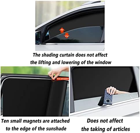 2 PCS גוון רכב מגנטי מתקפל חלון צלל שמש - אפלה מלאה וקרם הגנה - חייבים להיות וילונות פרטיות לרכב לשינה ברכב - התאמה לרכב