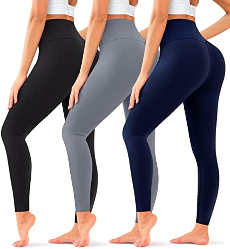 Coolover 3 חותלות חבילות לנשים- Butt הרמה מותן גבוה בקרת בטן בקרת יוגה מכנסיים-איפור חותלות ריצה