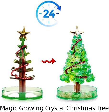 עץ חג המולד הגביש הגדל קסם, צמיחה קסומה של עץ קישוט ליל כל הקדושים, מתנות DIY תלויות קיר לילדים צעצועי מסיבה מצחיקים