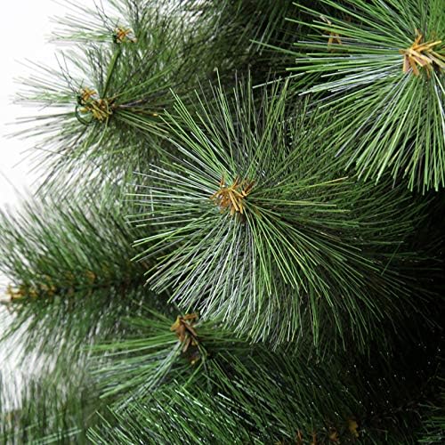 Dulplay 6.8ft PVC מחט עץ חג המולד מלאכותי שלג, עם עמדת מתכת מעוצבת עצים מעוטרים, לקישוט חג מקורה