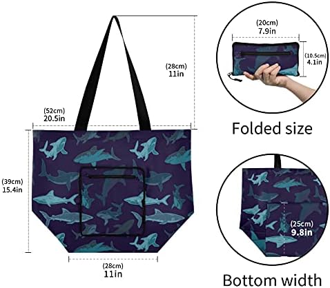 כריש לווייתן מתקפל כתף תיק לשימוש חוזר מכולת תיק כבד החובה בית ספר תיק קניות תיק לעבודה חוף נסיעות