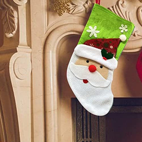 גרבי חג המולד מיני 1 חבילה 4 עץ חג המולד גרב קישוט לקישוט כרטיס מתנה מחזיק סנטה שלג איש שלג ילדים קישוט עוף אורות חג
