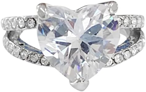 2023 חדש חדש משובץ טבעת יהלום בצורת לב אופנתית טבעת אירופה ונשים טבעת עגיל קלאסית טבעת טבעת יוקרה מתוקה טבעות