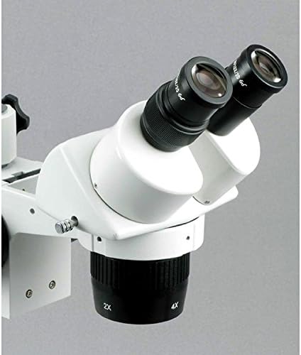 AMSCOPE SW-2B13Y מיקרוסקופ סטריאו משקפת, עיניים WH10X, הגדלה של 10X/15X/30X/45X, 1X/3X מטרה, תאורת הלוגן עליונה