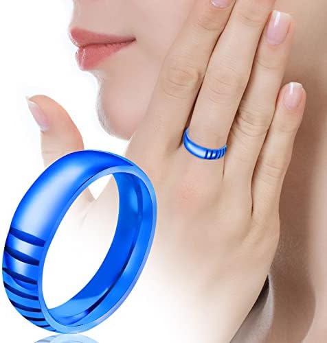 בנים טבעות לבני נוער טיטניום פלדה כחול טבעת זוג תכשיטים יום הולדת הצעה למתנה טבעת מסיבת אירוסין