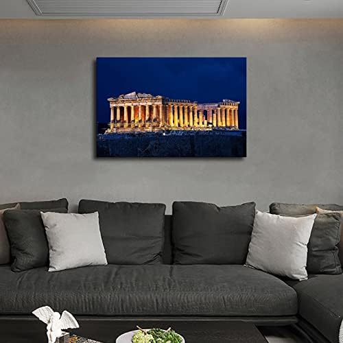 הפרתנון אקרופוליס אתונה פוסט יווני נוף תמונה אמנות הדפסת בד קיר אמנות בית סלון חדר שינה דקור קיר