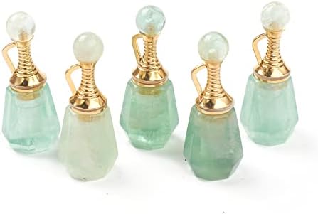 פיאות טבעי אבן בושם בקבוק חיוני שמן בקבוקי עבור תכשיטי ביצוע נשים שרשרת תליון