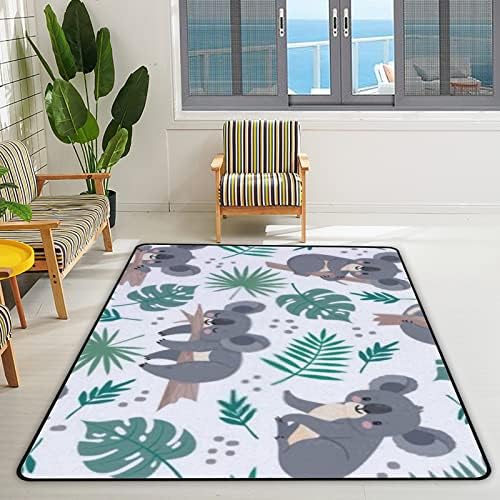 זוחל שטיח מקורה משחק מחצלת קואלות דובים חמודים עלים טרופיים לסלון חדר שינה משתלת חינוכית חינוכית שטיח שטיח 80x58