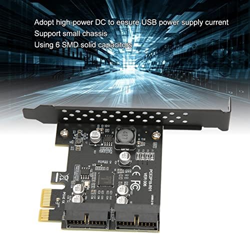 PCIE ל- USB 3.2 כרטיס GEN1, 5GBPS USB3.2 כרטיס הרחבה של GEN1 קדמי, כרטיס הרחבה של PCI Express, יציאה כפולה 19 אתר מחבר מחבר