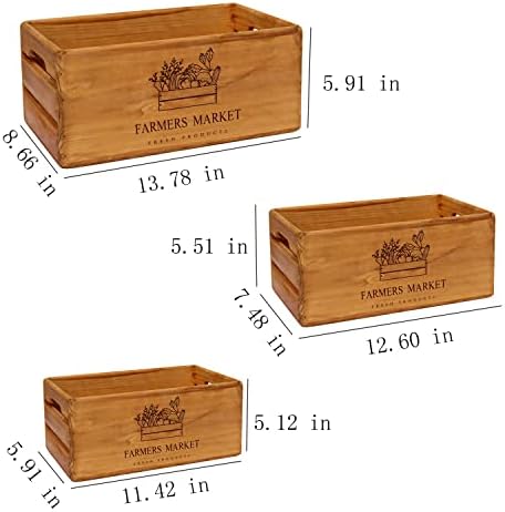 ארגזי עץ של Lekuaijia לתצוגה דקורטיבית וינטג ', סגנון בית קופסאות עץ, קופסאות אחסון, קופסאות דקורטיביות,