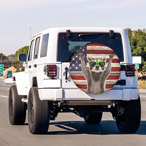 דגל דגל אמריקאי כיסוי צמיג חילוף חילוף אבק אבק אבק סאן גלגל צמיג קרוואן, קרוואנים, רכב שטח ורכב רב 16 אינץ '