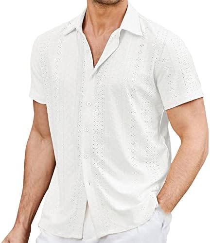 חולצות טשיר חולצות בקיץ BMISEGM לגברים סרוג בדים סרוג אבזם אבזם אבזם דש שרוול ארוך חולצה קצרה