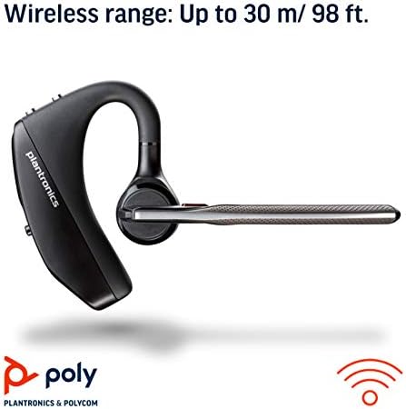 Plantronics - Voyager 5200 - Bluetooth מעל אוזניות האוזן - תואם לחיבור לטלפונים סלולריים - ביטול רעש,