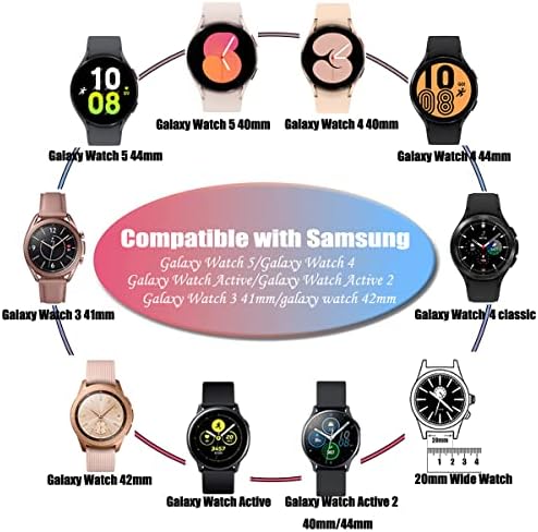 תואם ל- Samsung Galaxy Watch 5 להקה 40 ממ 44 ממ/גלקסי שעון 5 פרו/גלקסי שעון 3 41 ממ/גלקסי שעון פעילה 2 עור פס,