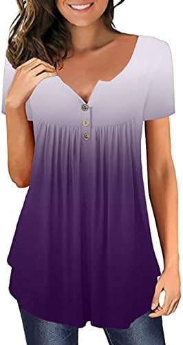 חולצות שרוול קצר לנשים פלוס גודל נשים צמרות קיץ אופנה חולצת כפתור סקסית חולצה מזדמנת V צוואר קפלים חולצות עליונות זורמות