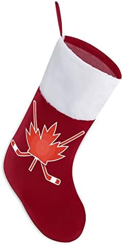 הוקי קרח קנדה מייפל אדום חג המולד אדום חג המולד של חג המולד קישוטי הבית לאח עץ חג המולד גרביים תלויים