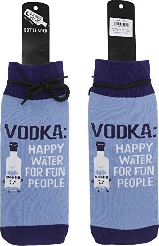 חברת מתנות ביתן כחולה מים מאושרים לאנשים מהנים גרב בקבוק מתנה של וודקה, 9.5