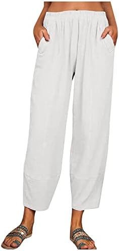 מכנסיים אלסטיים בכושר מוצק ליידי טרקלין כותנה מסלול קיץ מסלול רחב ארוך נמוך נמוך מכנסי כיס נשים