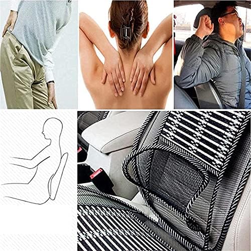 כיסא משרד מושב לרכב כרית כיסוי שבב במבוק עם תמיכה בגב המותני תיל, רשת שחורה מגניבה עם רצועה נוחה