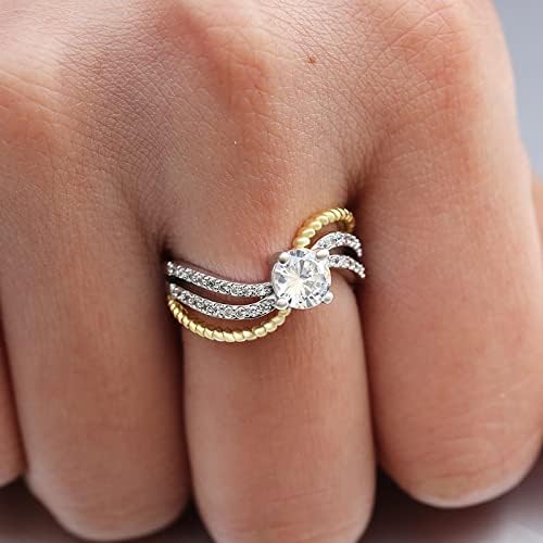 16 טבעות סט אופנה יהלומים מעודנים טבעת זירקון לנשים מתנות תכשיטי טבעת אירוסין 18 קראט טבעות