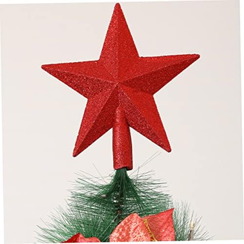 טופרים של עץ חג המולד, טופר עץ כוכב קישוט חג המולד אדום PVC 20 סמ נצנצים חג המולד עץ עץ עליון ציוד פסטיבל פסטיבל