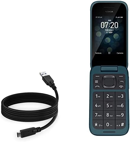 כבל גלי תיבה התואם ל- Nokia 2780 Flip - DirectSync - USB 3.0 A עד USB 3.1 סוג C, USB C מטען וכבל סנכרון עבור Nokia 2780 Flip