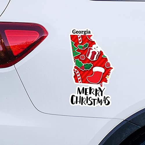 מדבקות חג המולד של ג'ורג'יה מדבקות חג מולד לחג המולד מפת ג'ורג'יה מכונית מדבקות קישור חג המולד מדבקות ויניל מדבקות