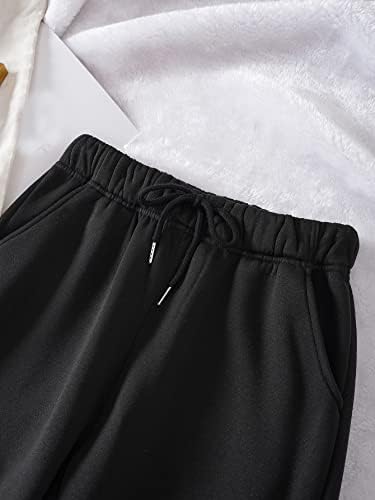 Soly Hux מכתבי נשים הדפס מכנסי טרנינג משרטט מכנסי רץ עם מותניים גבוהים עם כיס
