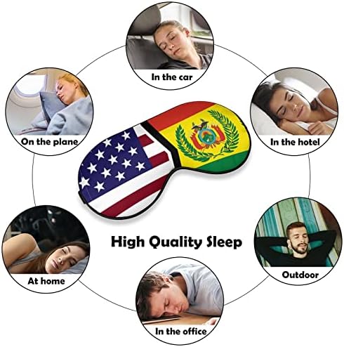 דגל אמריקאי ובוליביה מסכת שינה קלת משקל מכסה עיניים מכסה מסיכת עיניים עם רצועה מתכווננת לגברים נשים