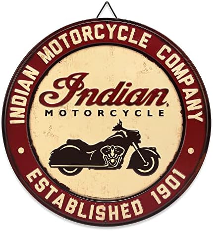 פתוח כביש מותגים הודי אופנוע החברה עגול מתכת סימן - בציר הודי אופנוע החברה לחתום מוסך, חנות או מערת אדם