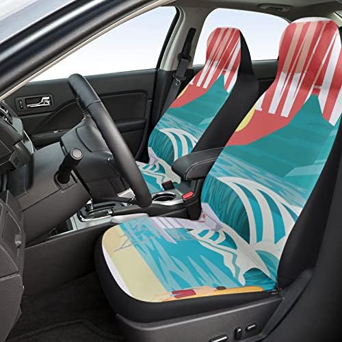 גלי קיץ של יאנגקידים מכסה מושב מכונית הדפסה כרית מושב קדמית קדמית אוניברסלית לרכב שטח/מכוניות/משאיות, עיצוב מגן על מושב