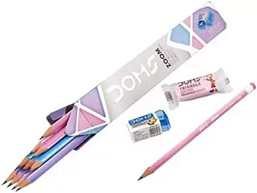 DOMS זום עפרונות משולש כהה אולטימטיבי - חבילה של 5 עיפרון