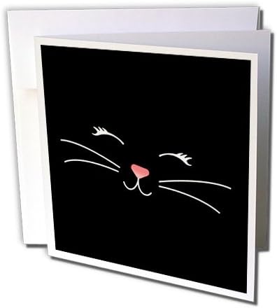 3 רוז חמוד מדי חתול חתול חתול פנים האף שפם-כרטיס ברכה, 6 איקס 6, יחיד