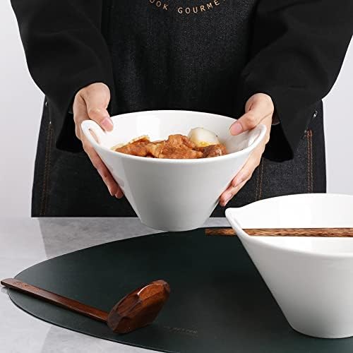 קערות ראמן חרסינה של Sweejar, קערת אטריות ראמן יפנית עם מקלות אכילה וכפות, קערה עמוקה של 25 גרם למרק, סלט, פו, אודון,