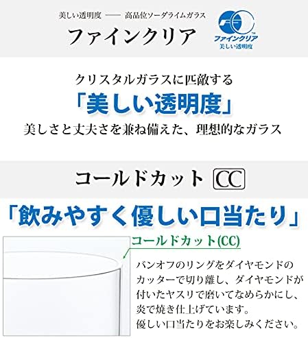 東洋 佐々 木 ガラス ガラス toyo sasaki זכוכית B-21209CS קו משי על המנעול, Safe Safe, מיוצר ביפן, 10.2 fl oz, סט של 6