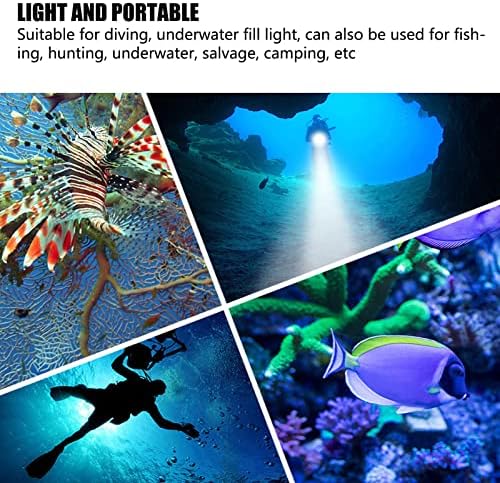 Evtscan 3 אור צלילה בצבע, פנס צלילה בן 14 צולל אור מתחת למים אור עם 7 מצבים IPX8 אטום מים ניידים 328ft פנס פנס