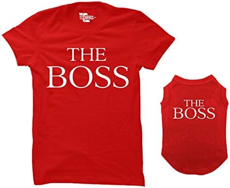 הבוס/הבוס האמיתי תואם חולצת כלבים וחולצת טריקו לבעלים
