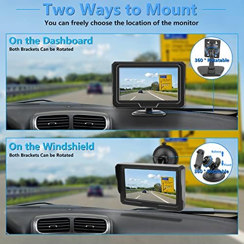 【2022 שדרוג】 AHD גיבוי מצלמת גיבוי מערכות מצלמה למכונית אחורית אחורית אחורית ערכת צג מצלמה למכוניות, משאיות, איסוף,