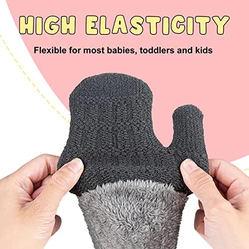 חורף כפפות כפפות כפת כובע סט לילדים תינוק פעוט ילדים, עבה חם לסרוג צמר מרופד תרמית סט עבור בני בנות