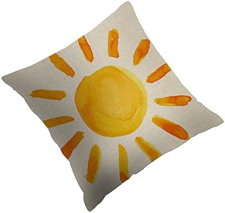 MXOCOM צהוב זריקת כרית כרית כרית כיסוי כרית כרית שילד שמש חיובי מבריק ילד שמח צבעי כותנה בהירה לפשתן מיטת ספה מותניים