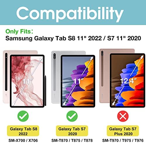 Procase Galaxy Tab S8 2022 / S7 2020 11 אינץ 'מארז עם צרור מחזיק עט עם מגן מסך פרטיות עבור גלקסי 11 אינץ' Tab S8 2022 / Galaxy