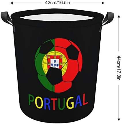 כדורגל כביסה מתקפל בכדורגל פורטוגל שקית סל אחסון אטום למים עם ידית 16.5 x 16.5 x 17